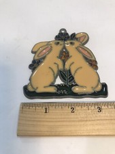 sun catcher acrylic kissing bunnies 3.5 x 3.5 spring easter