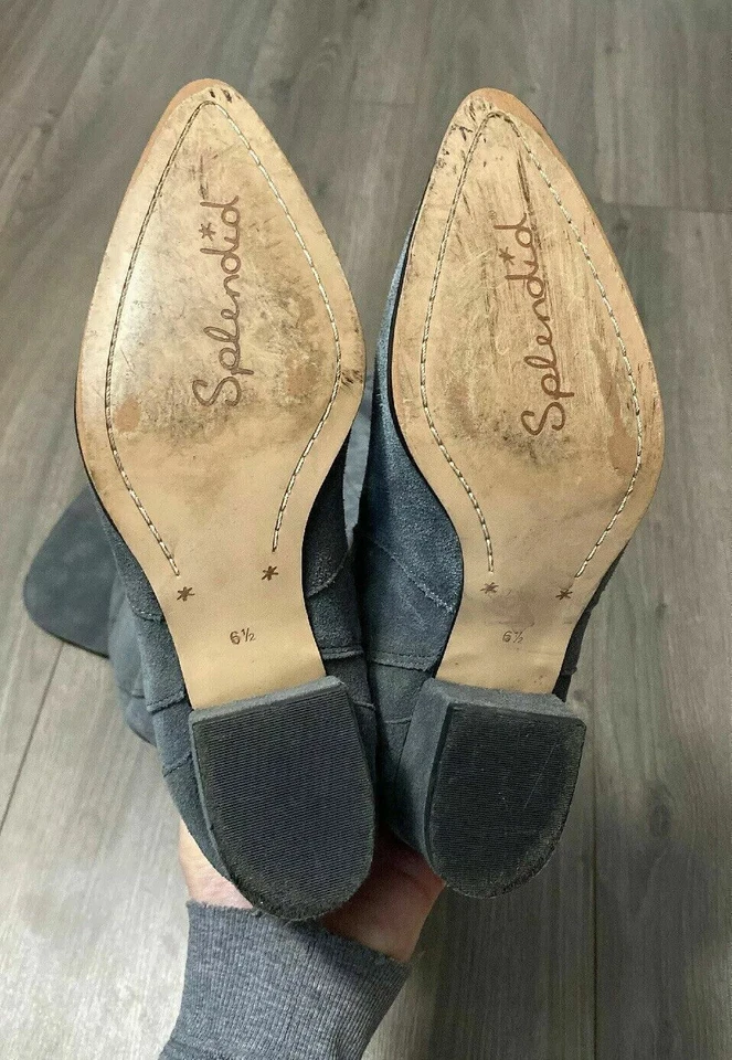 $198 EUC Splendid Poet Leather Over The Knee Boots, Gray, Size 6.5 festival boho - Image 4 of 4