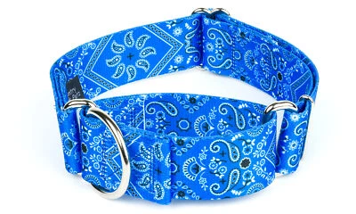 COUNTRY BROOK DESIGN Country Brook Petz® 1 1/2 Inch Blue Bandana Martingale Dog Collar