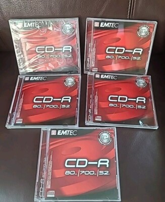 Emtec CD-R: 1x-52x, 700 MB, 80 min, Lot Of 5