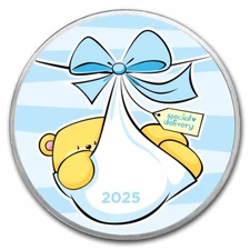 2025 1 oz Silver Colorized Round - APMEX (Special Delivery, Boy)