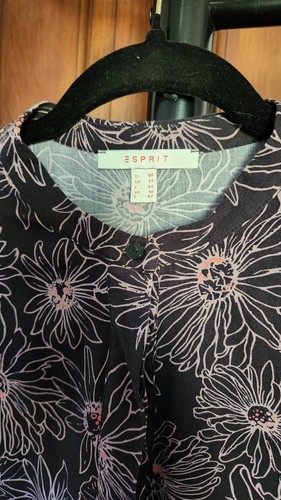 Esprit Floral Print Distressed Long Sleeve Top Blouse Shirt Womens Size 10 - Picture 4 of 6
