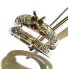 Platinum 18k yellow gold diamond semi mount engagement ring wedding band 15.1g  — photo 6