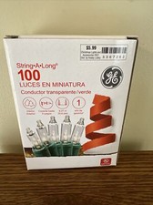 GE 100 Miniature String Lights Clear Bulb with Green Wire 20.6ft Indoor Outdoor