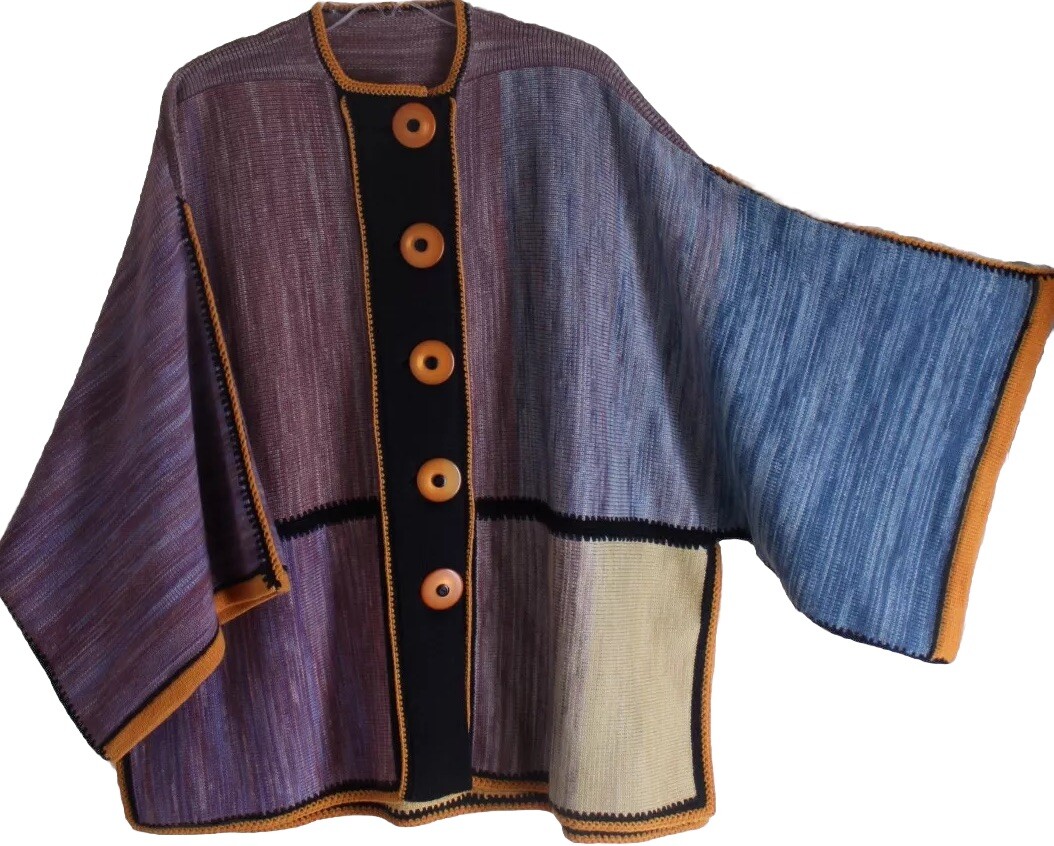 Linda Mendelson OS S M L XL Fiber Artist Art-to-Wear Hand-Woven