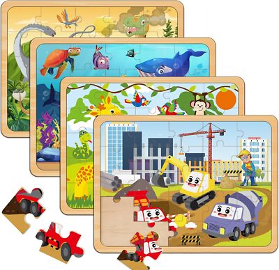 Puzzles for Kids Ages 4-6, Set of 4 Packs with 24-Piece,Preschool... 