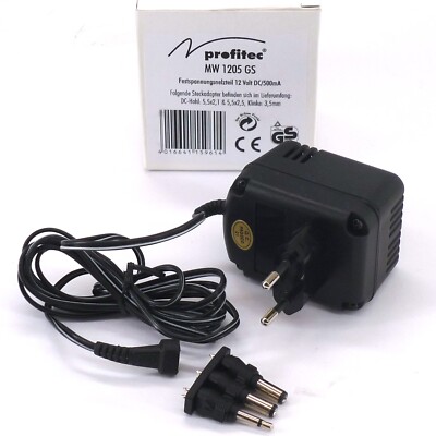 Profitec MW1205GS Festspannungsnetzteil 12V-0,5A mit 3 Steckern ~mit Rechnung