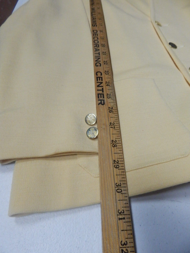 ST CROIX KNITS Wool Yellow Cardigan Sweater Gold Buttons XL REPAIRED - Picture 6 of 9