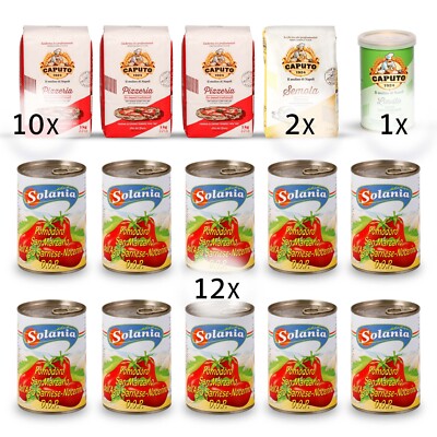 10x Pizzamehl Caputo + 2x Semola Hartweizengrieß + 12x San Marzano + 1x Hefe