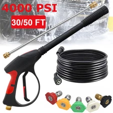 High Pressure 4000PSI Car Power Washer Gun Spray Wand Lance Nozzle and Hose Kit