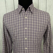 Peter Millar Men's Large Multicolor Check Cotton Long Sleeve Button-Front Shirt