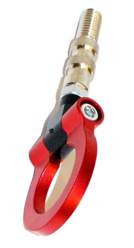 Gancho de remolque de aluminio con tornillo delantero VWGolf GTi Bora Jetta Passat MkIV MkV ROJO Foto 2 de 4