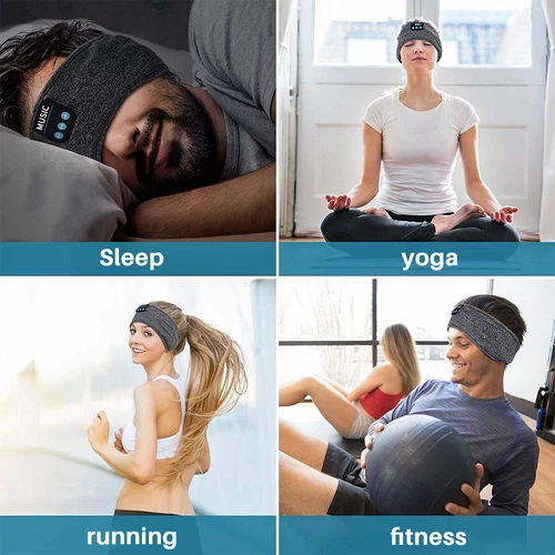 Drahtlose Musik Bluetooth Kopfbügel Sport Kopfhörer Augenmaske für Schlaf Arbeit - Bild 9 von 17