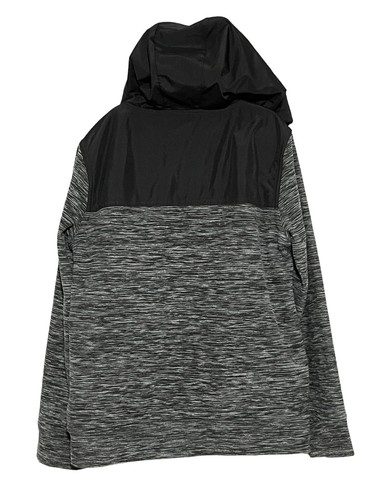 Kids Sweatshirt Size S 7/8 Hoodie Marled Full Zip Logo Black Grey Gray - Picture 3 of 8