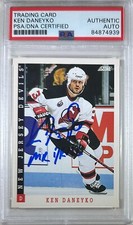 Ken Daneyko  auto insc 1993 #286 Score card PSA Encapsulated New Jersey Devils