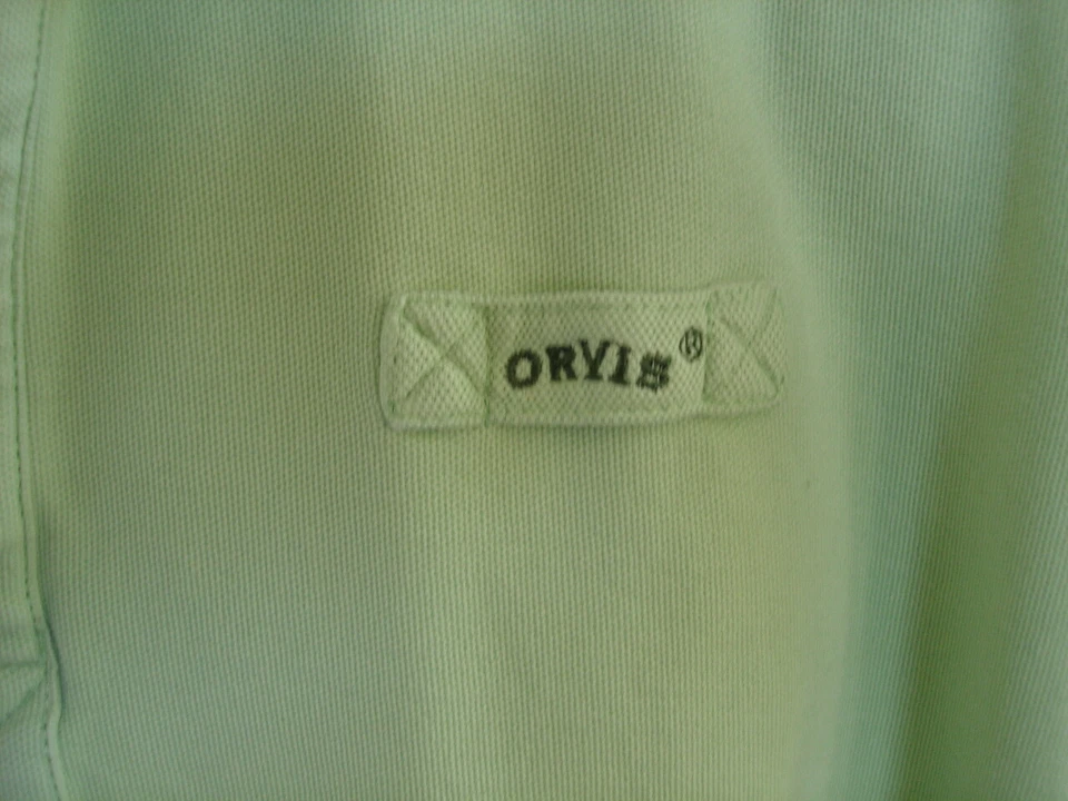 Orvis Solid Key Lime Green 100% Heavy Cotton Pique S/S Oxford Polo Shirt Sz. L - Image 2 of 4