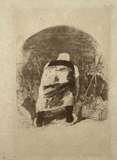 Vendangeuse FELICIEN ROPS Verni Mou GRAVURE XIX°