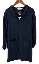 Bulwark FR Fire Retardant Concealed Snap Front Navy Blue Lab Coat Size XXL