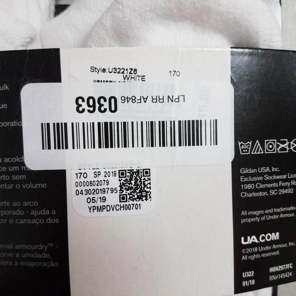 Under Armour (UA) Crew Socks-Boys Kids Youth, White, 13.5K-4Y - Image 4 of 4