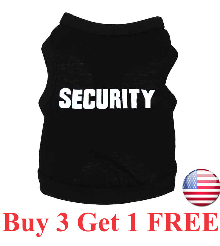 Security Dog T-Shirt Dog Shirt Dog Vest Puppy Shirts Cat Top Tee Puppy Clothing 