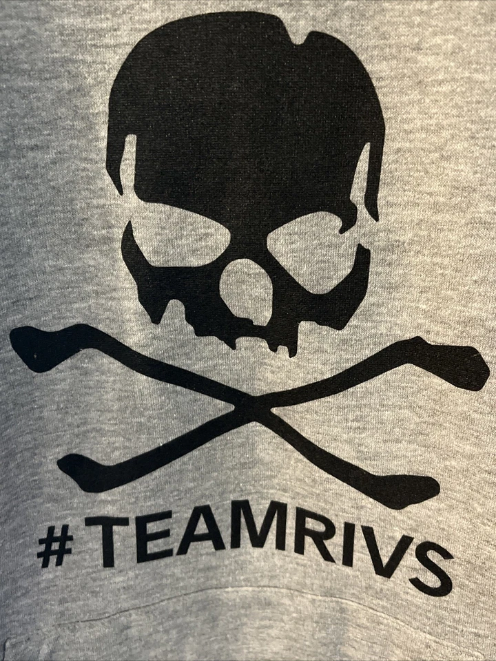 NUEVA Sudadera con Capucha Craft Sportswear #TEAMRIVS Mujer XS Gris Negro Calavera Huesos Cruzados GÓTICA Foto 3 de 4