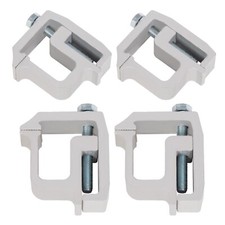 4 Pcs Silver Truck Cap Topper Camper Shell Mounting Clamps Heavy Duty Aluminum