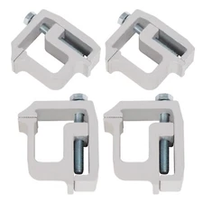 4 PCS Silver Truck Cap Topper Camper Shell Mounting Clamps Heavy Duty Aluminum