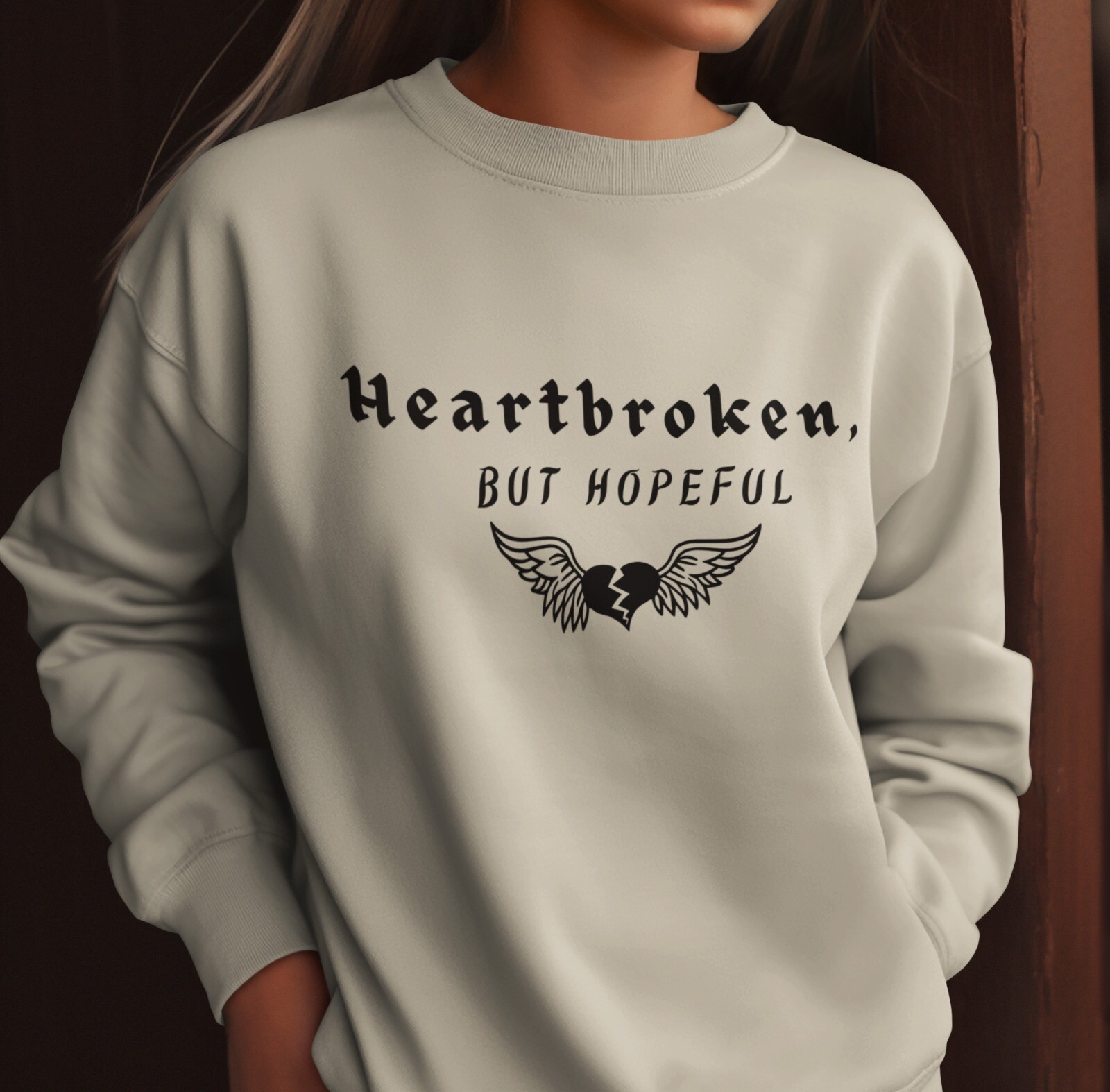 Heartbroken Sweatshirt, Sad Emotional Jumper, Unisex Crewneck Pullover, Broken image 8