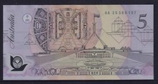 AUSTRALIAN BANKNOTE: 1992 $5 FRASER / COLE AA 25 - POLYMER NOTE #57