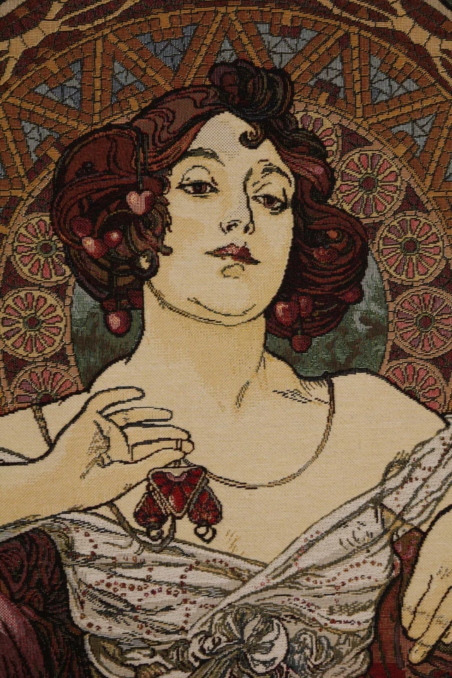 Tapiz Europeo Piedra Mucha Rubis - Piedras Preciosas - Rubí - Tejido Jacquard Foto 2 de 4