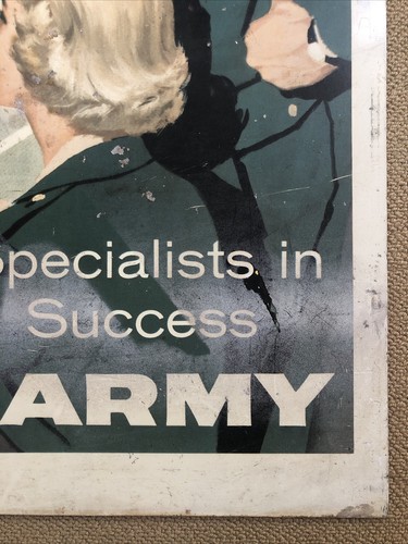 US Army Recruiting Metal Sign Specialists In Success 1960s Double Sided Recruit - Picture 11 of 21