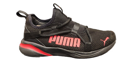Puma softride rift slip on big kids gym running shoes-black high risk red size 5