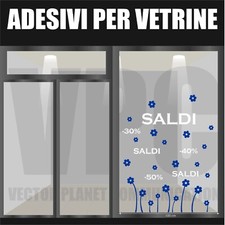 vetrofania saldi adesivo fiori vetrine negozio a1067