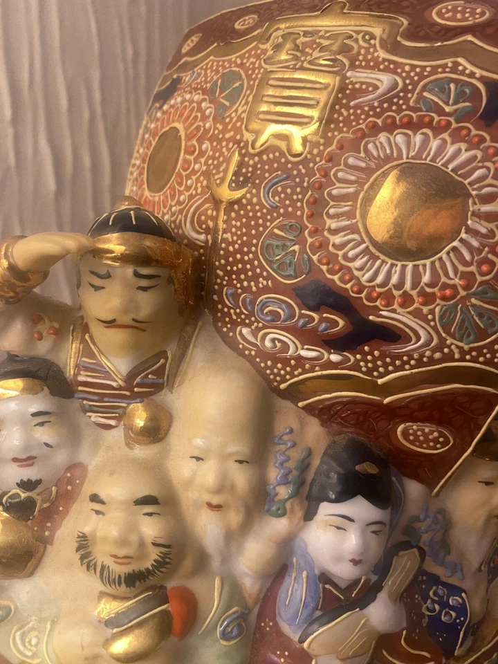 Japanese Vintage The 7 Lucky Gods Boat Ornament - Image 2 of 4