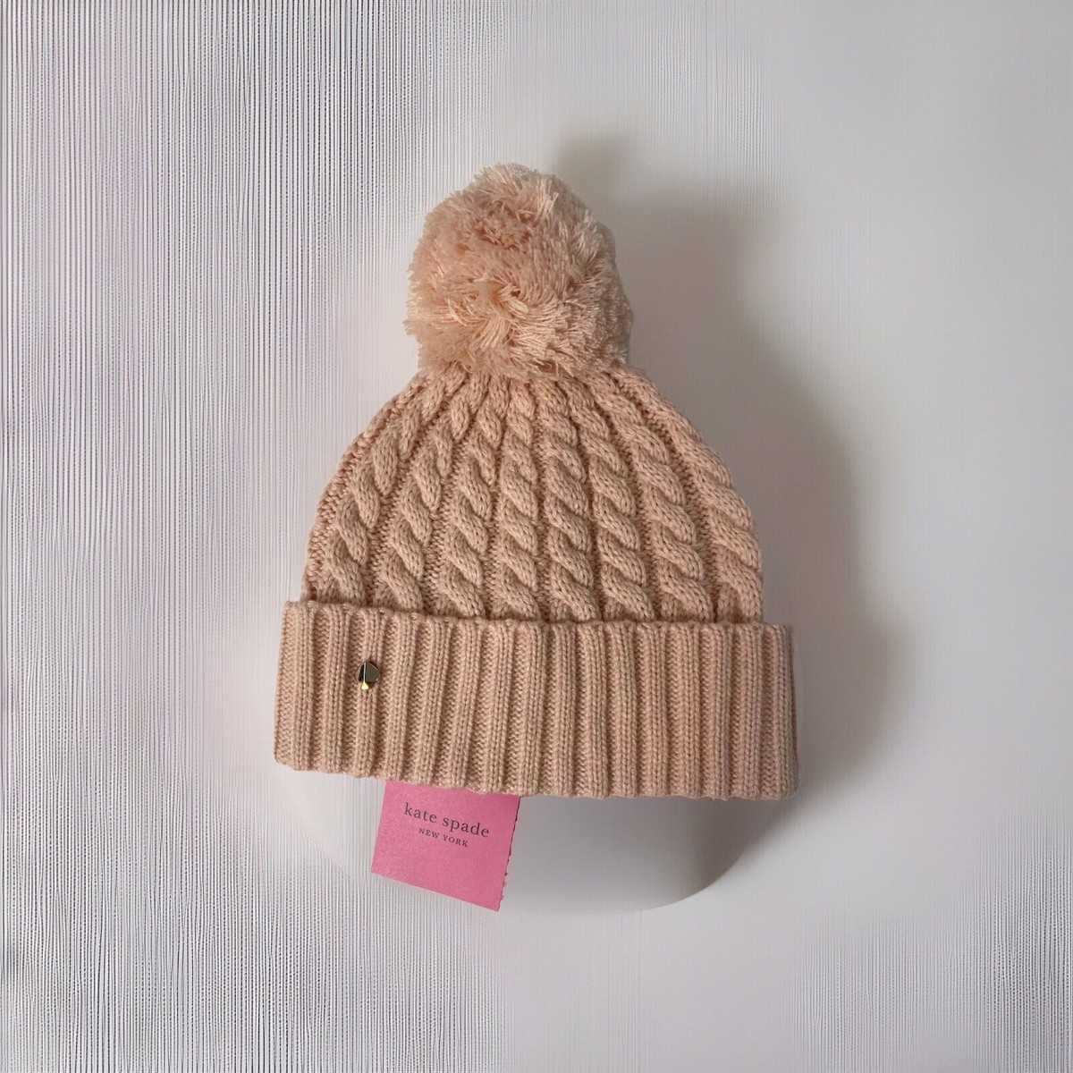 NWT WOMEN\'S KATE SPADE CABLE KNIT BEANIE HAT with POM. Kate Spade Pom Pom Hats for Women | Mercari main image 4