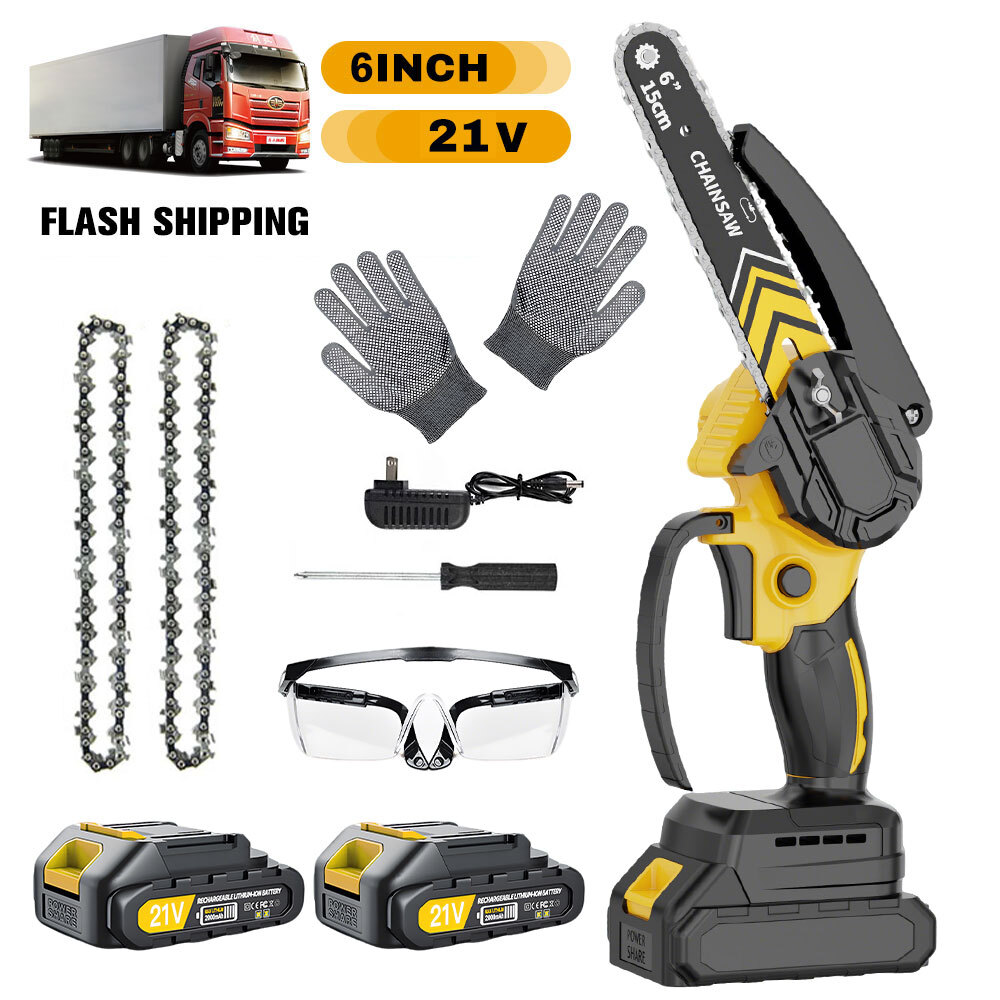 21V Max Cordless Mini Chainsaw 6-Inch Handheld Pruning Saw