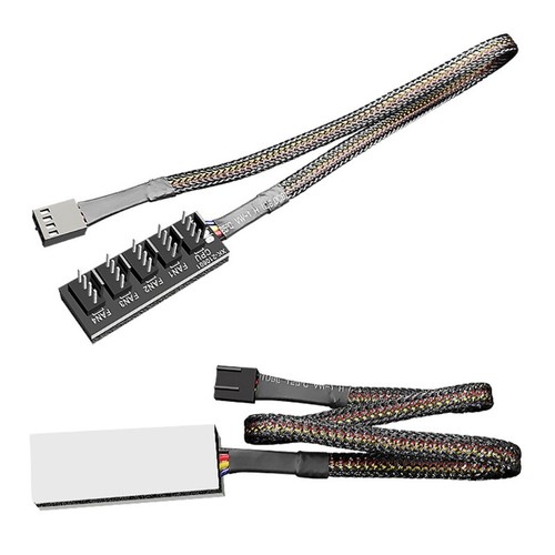 Cpu Fan 4pin Pwm Hub 1 to 5 4pin Temperature Controller Power Extension Splitter - Picture 3 of 7