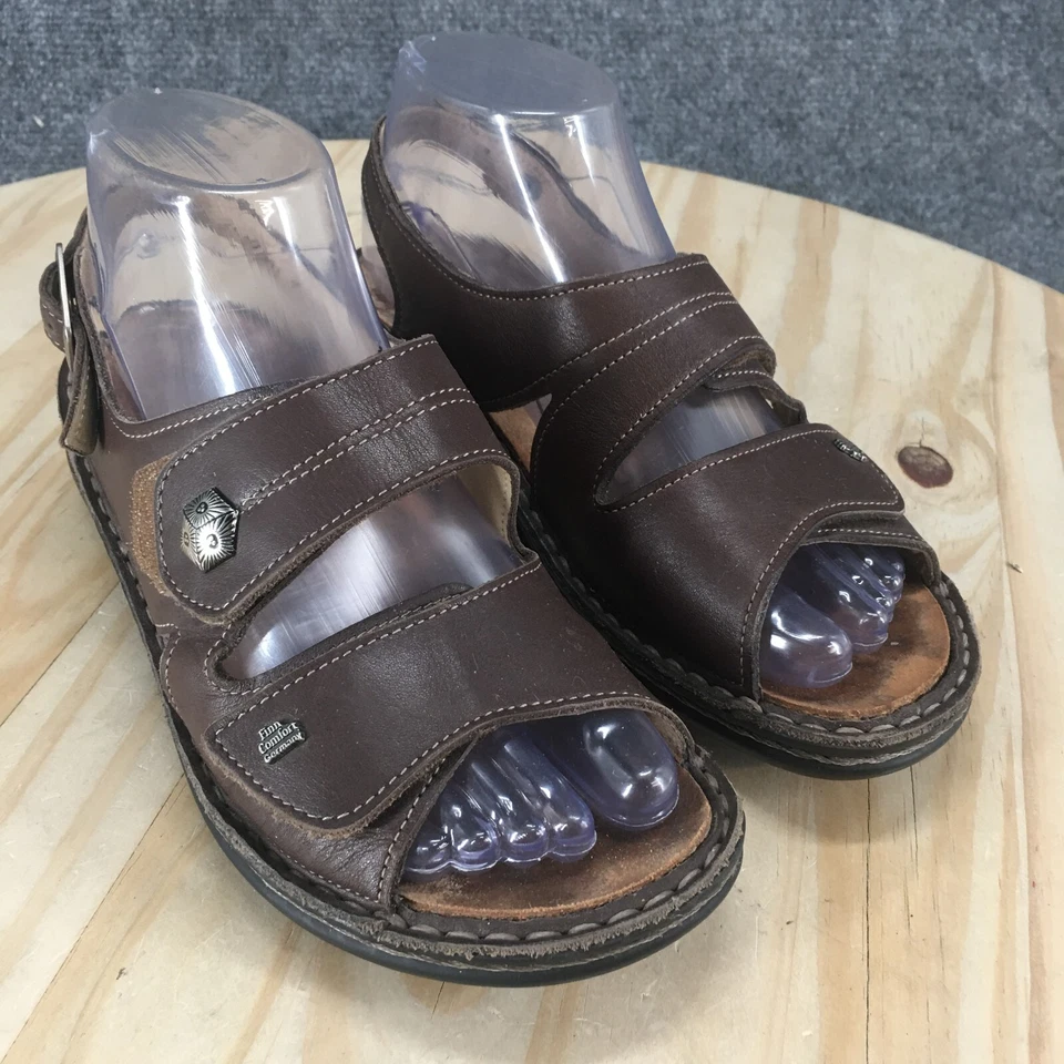 Finn Comfort Sandals Womens 36 Slingback Strappy Brown Leather Buckle Casual - Image 3 of 4