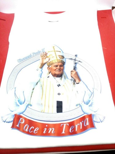 Pope John Paul II Souvenir T-Shirt, Quality Imaging, 100% Cotton, Made in Italy - Picture 3 of 4