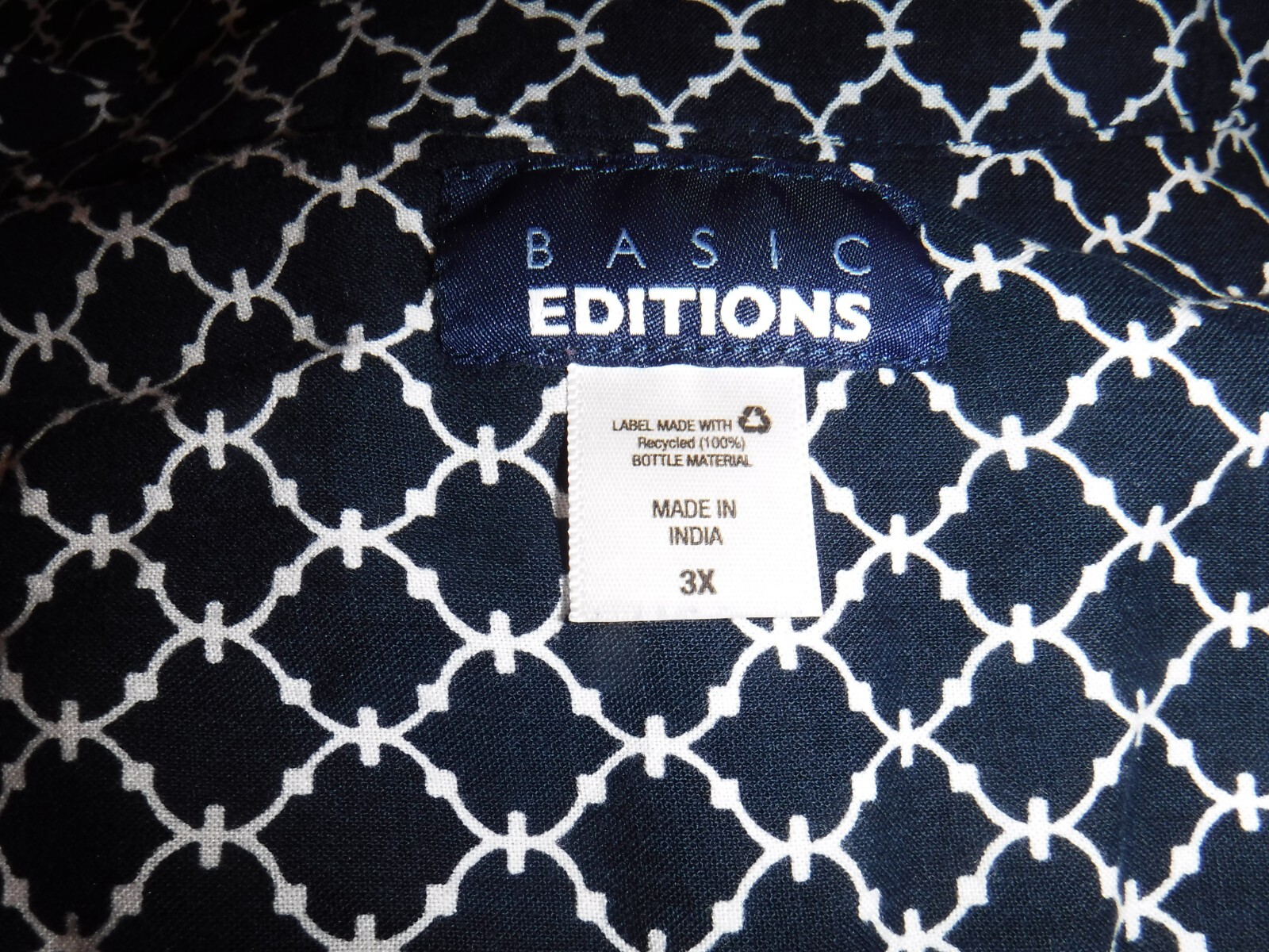 Basic Editions 3X navy print adjustable sleeve li… - image 4