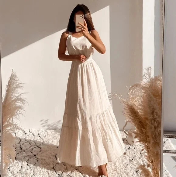 cream boho dress