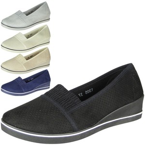 ladies slip on wedge trainers