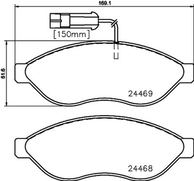 HELLA PAGID Bremsbelagsatz Scheibenbremse 8DB 355 020-651 für FIAT CITROËN OPEL