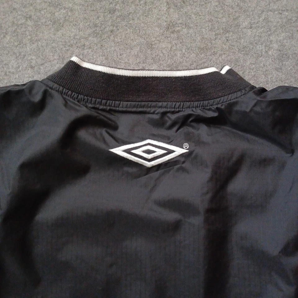 Vtg Umbro Windbreaker Mens L Black Ireland Soccer Team Pullover V Neck 2003 Y2K - Image 3 of 4