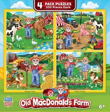 MasterPieces - Old MacDonald's Farm 100 Piece Jigsaw Puzzles 4-Pack