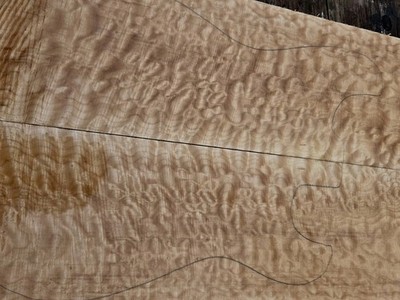 Quilted Maple Bookmatch Top Exotic guitar wood bass figured wood 4 luthier Strat