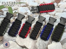 20 22 mm Black Blue Green Navy Red Tan Adjustable Survival Paracord Watch Band