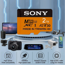 SONY Micro SD Card 2TB 512GB 256GB 128GB TF Memory Card Extreme 1TB U3 4K High