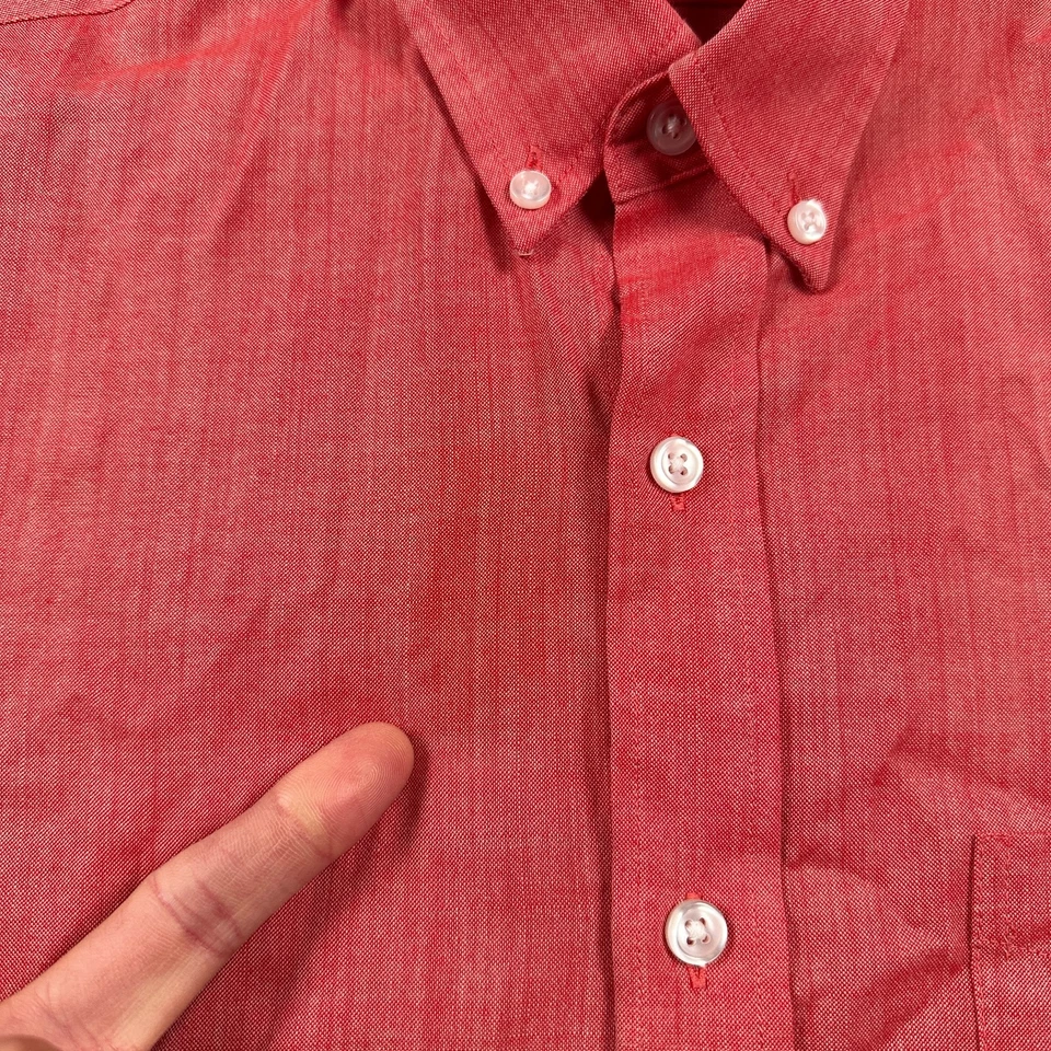 Wool & Prince Shirt Mens Medium Pink Long Sleeve Button Down 100% Wool Casual - Image 3 of 4