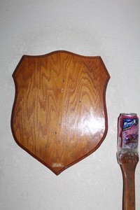 Wood Wooden Wall Plaque Panel Shield Taxidermy Deer Antler Mount Display